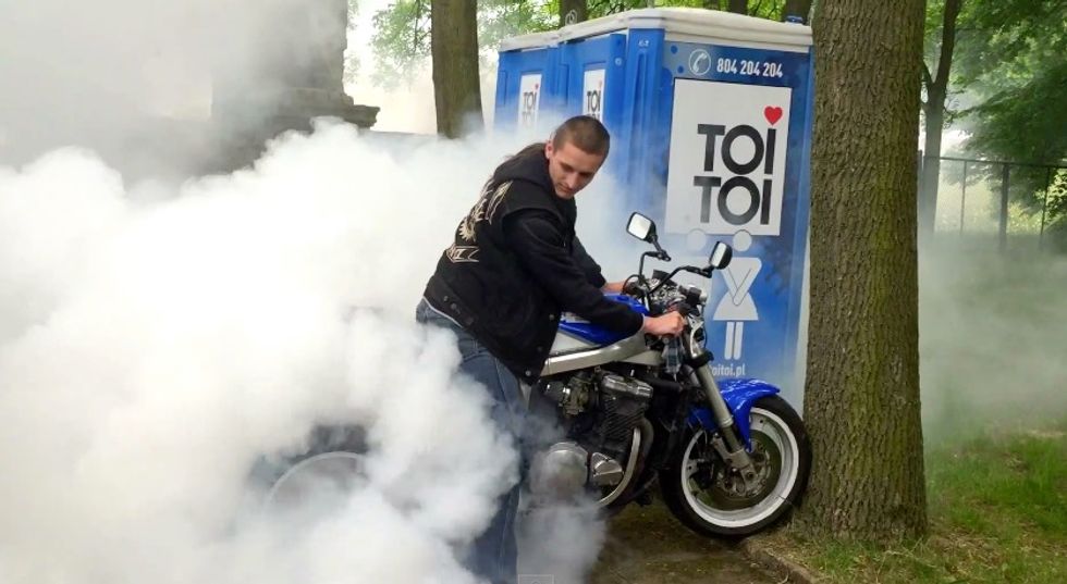 Things Go Very Wrong As Man Attempts to Perform Burnout on Motorcycle