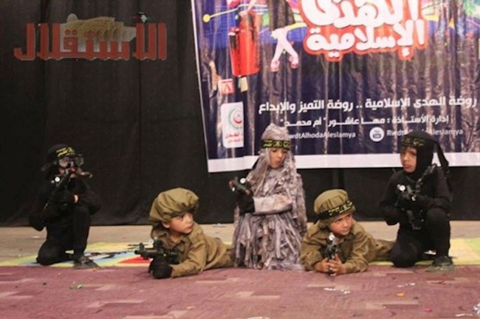 Child Abuse': Palestinian Kindergarten Teachers Dress Kids as Terrorists With Toy Machine Gun Props