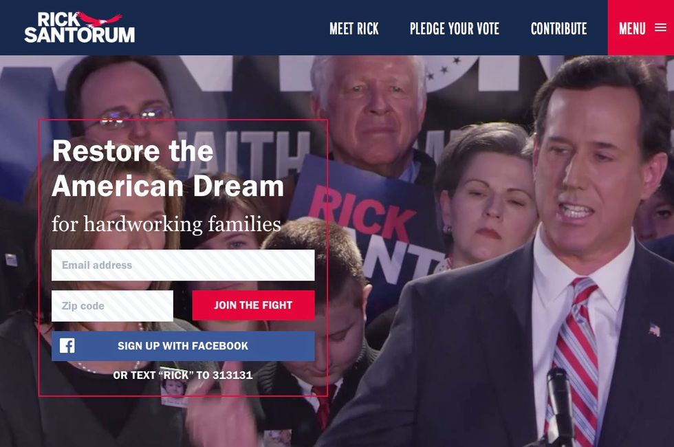 It's Not in Plain View, But Hidden on Rick Santorum's Website Is a Stinging Jab at Hillary Clinton