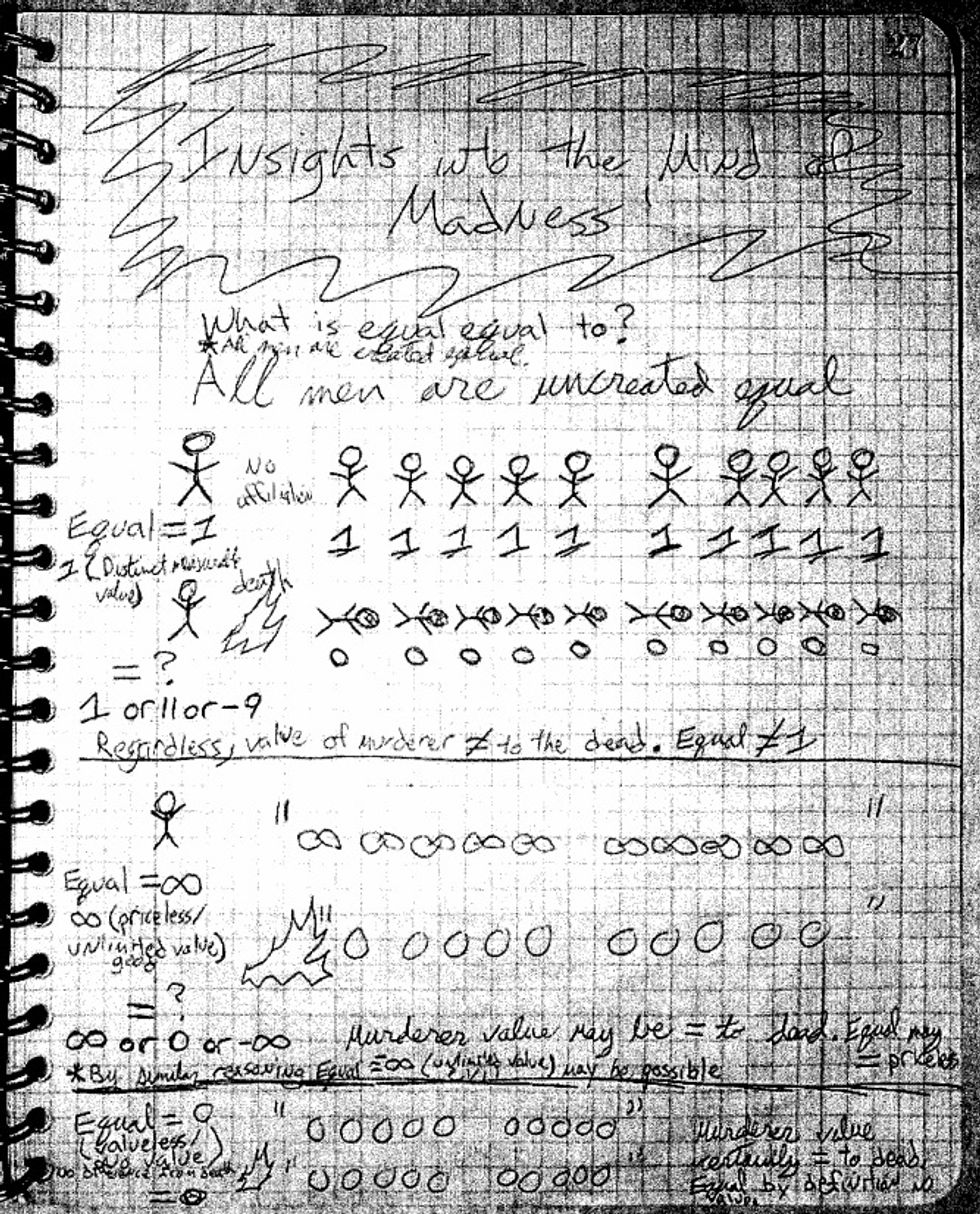 Authorities Release Notebook of Theater Shooter James Holmes Documenting His Ramblings, Plans