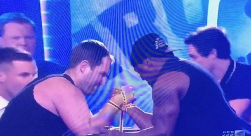 Arm Wrestling Match Between Pro-Rugby Players Goes Horribly, Horribly Wrong