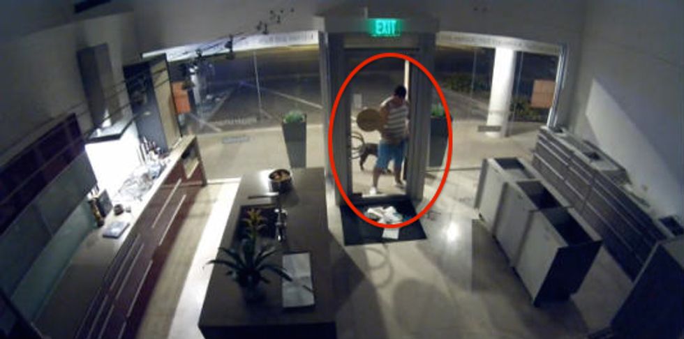 Man Caught on Video Urinating Through a Mail Slot on Furniture Store Surveillance
