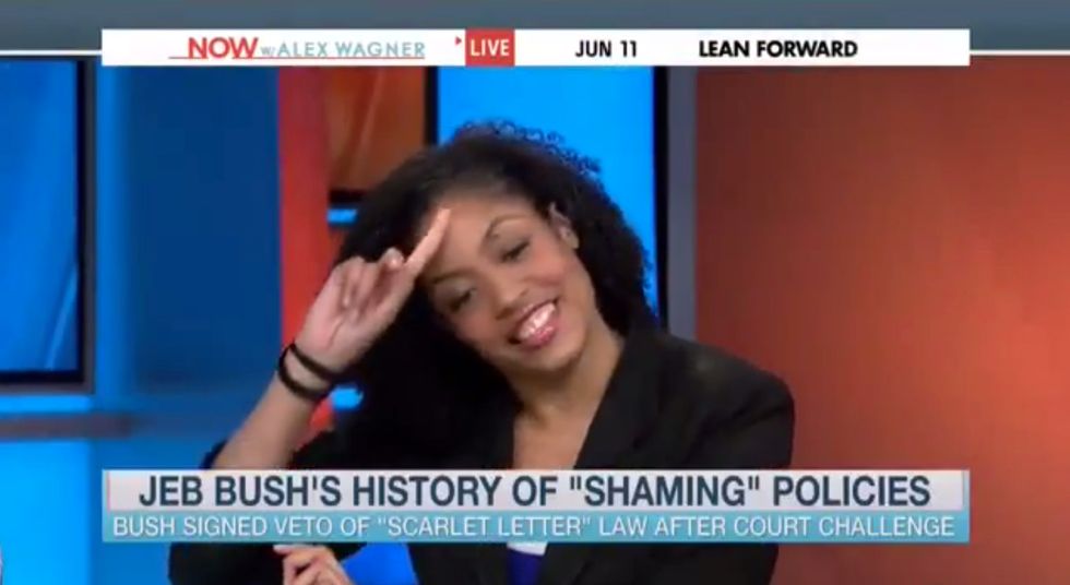 Pay Attention to MSNBC Host's Immediate Reaction When Reporter Hints at Unconfirmed Claim About Bush Family