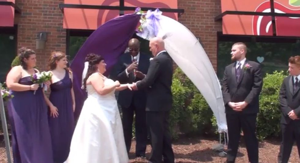 An Applebee's Parking Lot Might Seem Like an Unusual Place for a Wedding, but When You Hear Their Story, You'll Understand Why They Wanted It There