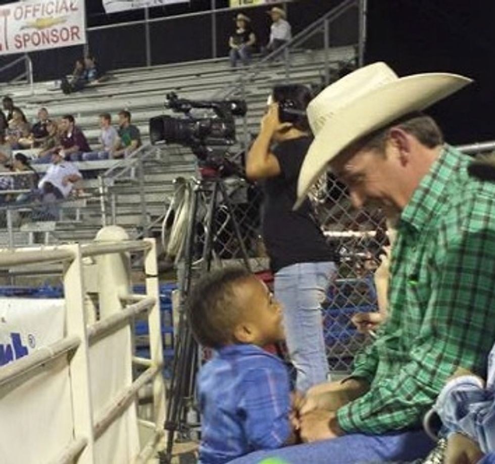 Grateful Mom Posts Photo of 'Stranger' Playing With Her Adopted Special-Needs Son at Texas Rodeo. It Gets Even Better When She Learns Who He Is.