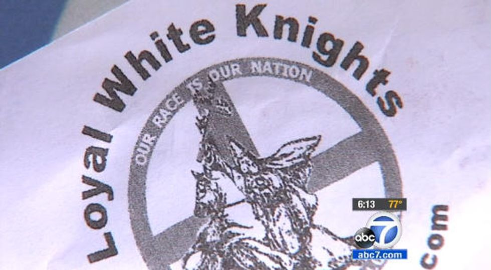 KKK Fliers Turn Up in Second Southern California Neighborhood in Two Weeks
