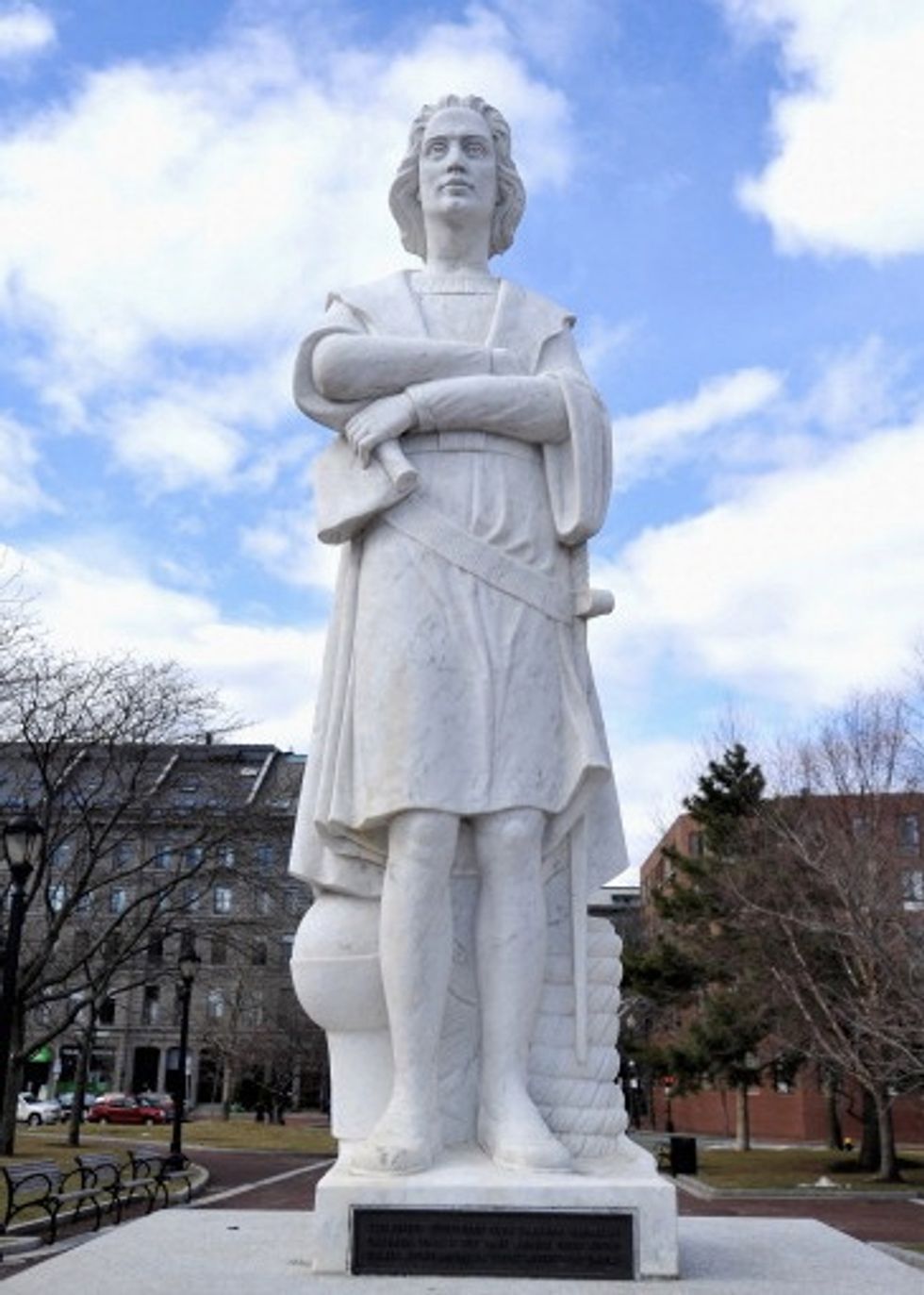 Christopher Columbus Statue Tagged With ‘Black Lives Matter\