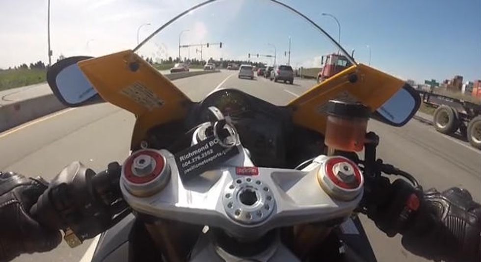 GoPro Captures Motorcyclist's 136-MPH Joyride Prior to His Encounter With Officers