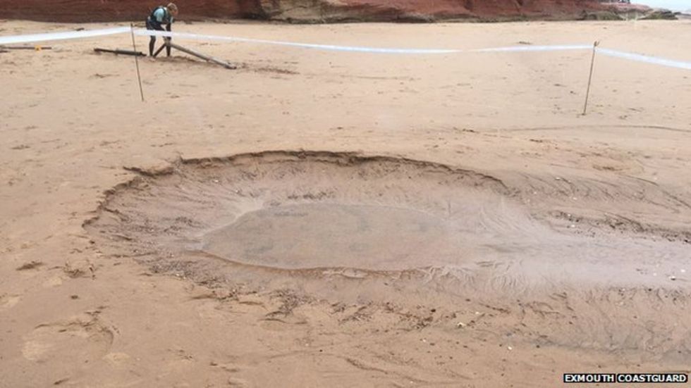 Mystery' Hole Shooting 'Big Plumes of Water' Has the British Cordoning Off Beach Area