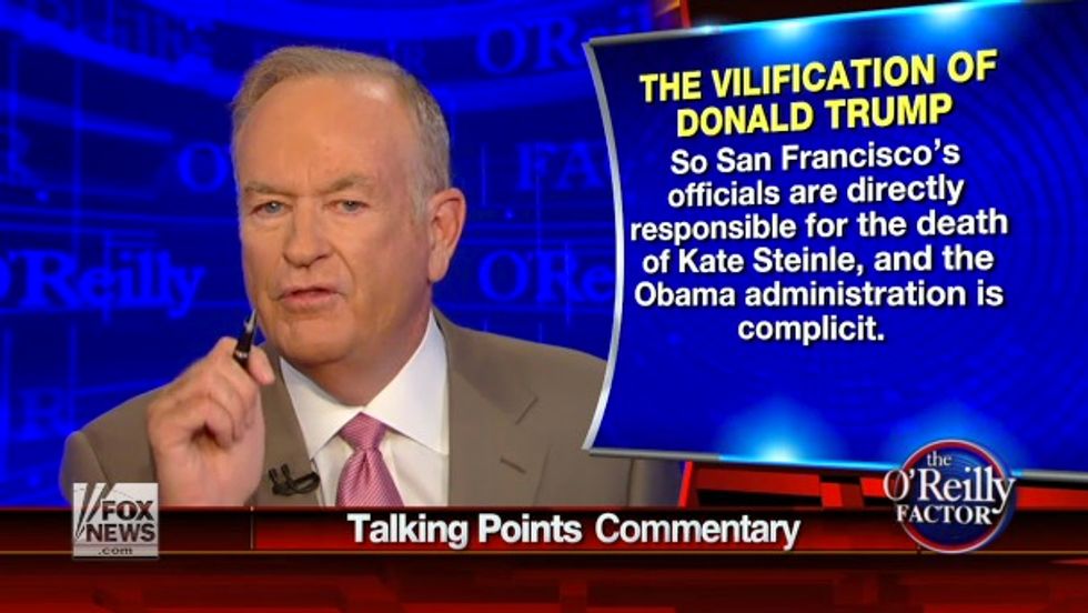 O'Reilly Explodes in Response to Woman Allegedly Killed by Illegal Immigrant Deported Multiple Times