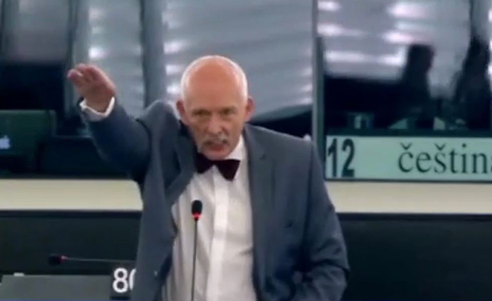 Lawmaker Blasted for Performing Nazi Salute in European Parliament