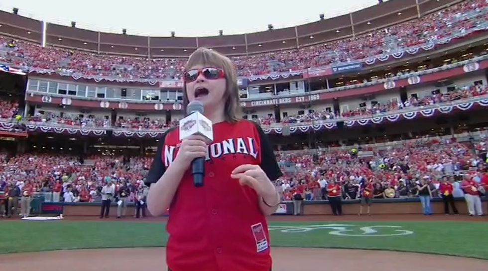 Blind Teen Delivers Rendition of National Anthem at Home Run Derby Sure to Give You the 'Chills