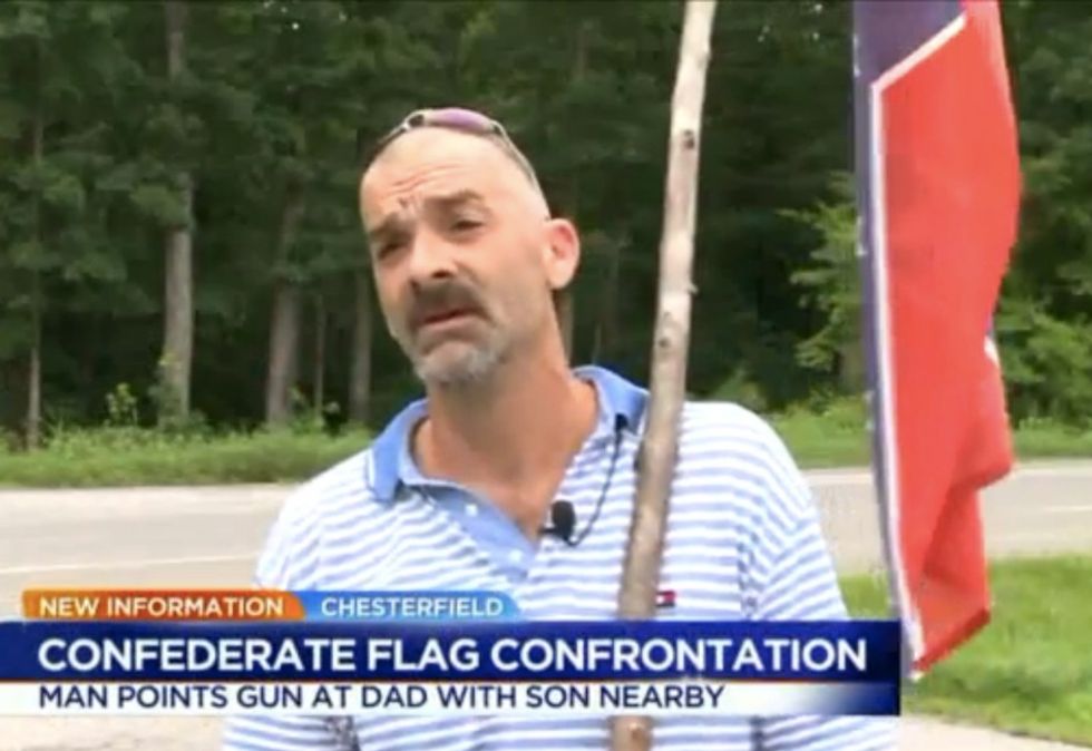 Dad Waving Confederate Flag With His Kids Has a Scary Story About What One Passerby Allegedly Did With a Gun