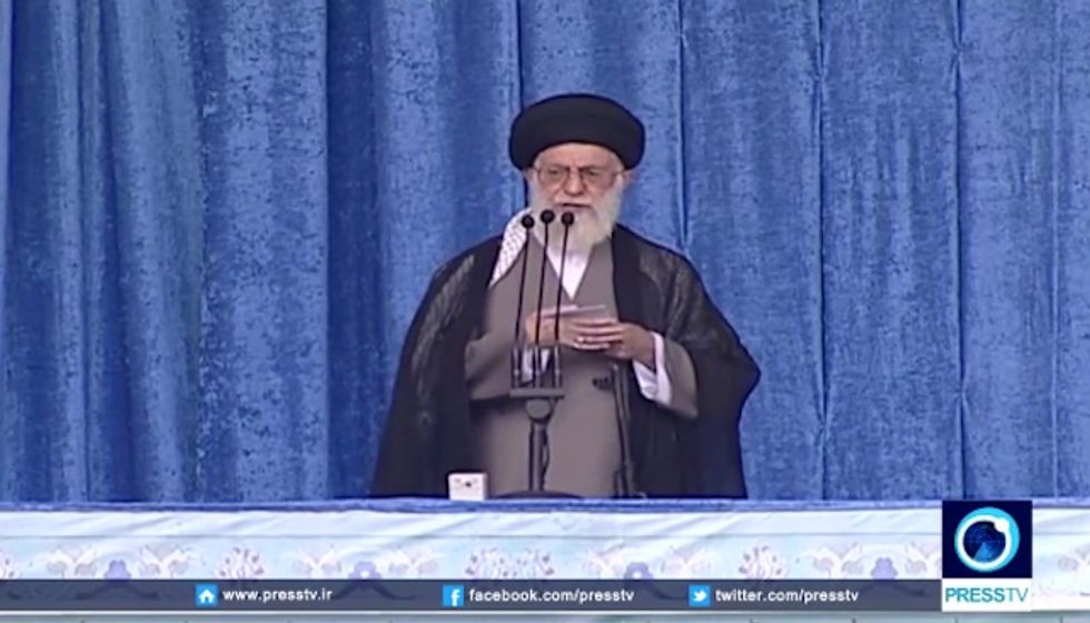 Can You Spot What Iran’s Khamenei Was Holding During His Speech on the Nuclear Deal? The Mainstream Media Ignored It