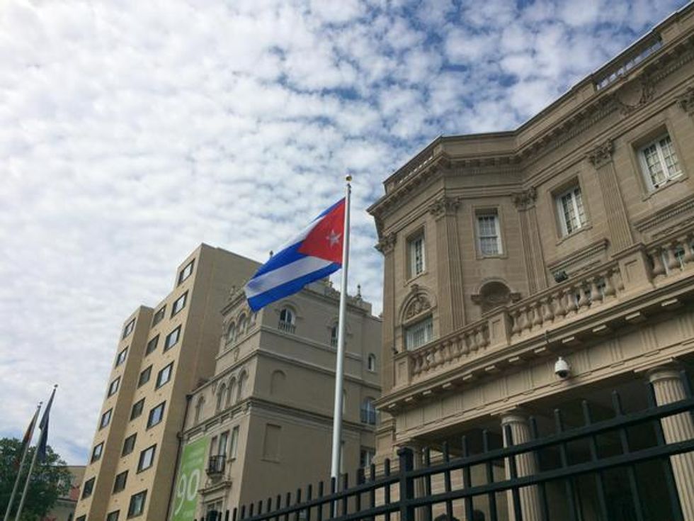 Cuban Flag Raised Above Newly Reopened U.S. Embassy as Relations Are Officially Restored