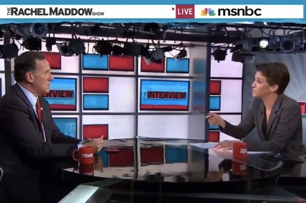 MSNBC's Rachel Maddow Faces Off Against Rick Santorum Over Gay Marriage: 'You're Fundamentally Wrong on Civics