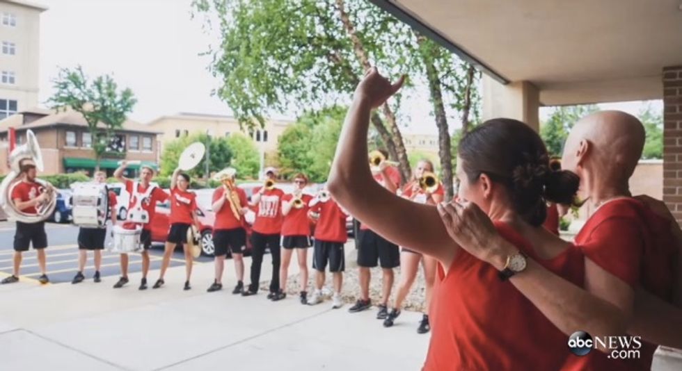 Marching Band Delivers Awesome Surprise for Woman's Last Cancer Treatment