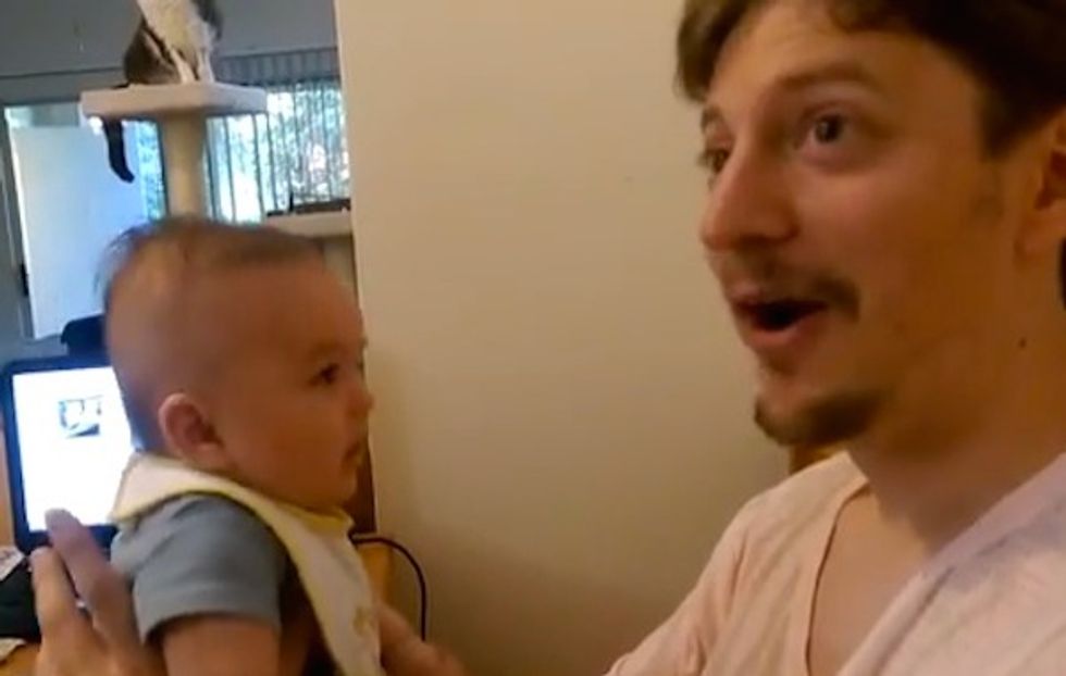 Listen for Yourself: Is This 3-Month-Old Telling His Dad He Loves Him?