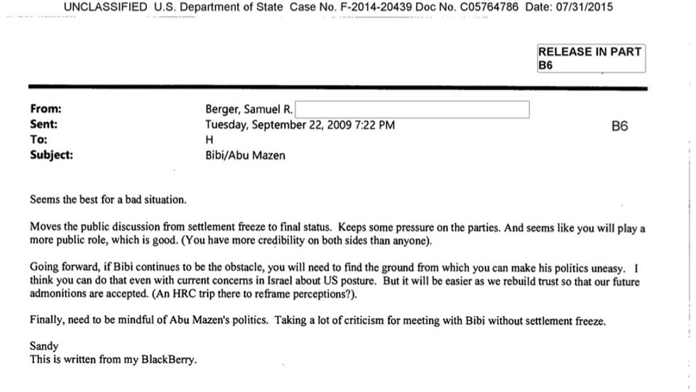 This Is the Email a Former Clinton Aide Sent Hillary On How to Make Netanyahu's 'Politics Uneasy