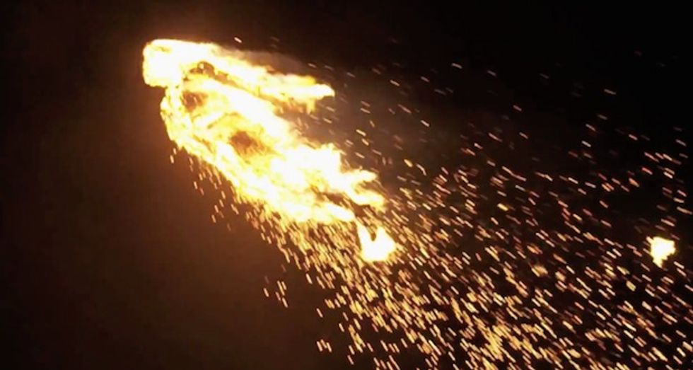 Human Torch' Drone Was Actually 10 Flaming Drones Each Flying for 30 Seconds or Less