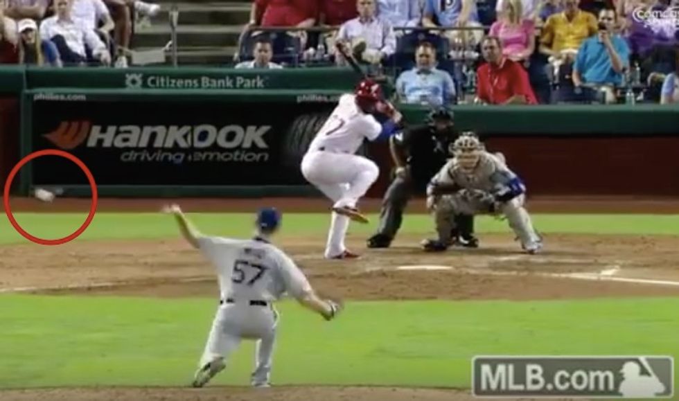 Watch: Dodgers Pitcher Loses Track of Ball Mid-Throw