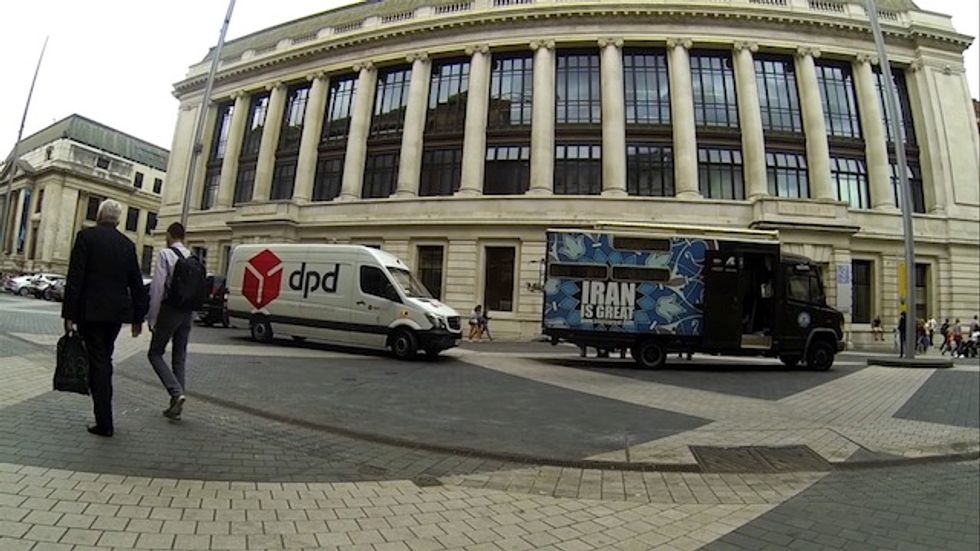 Truck With 'Iran Is Great' Ad Sparks Security Alert in London