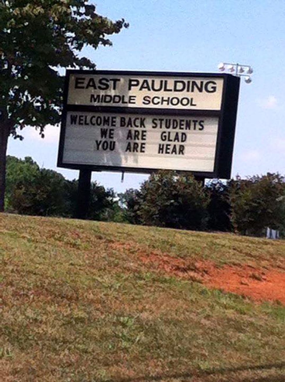 Can You Spot the 'Unfortunate' Spelling Error in Sign That Middle School Officials Missed?