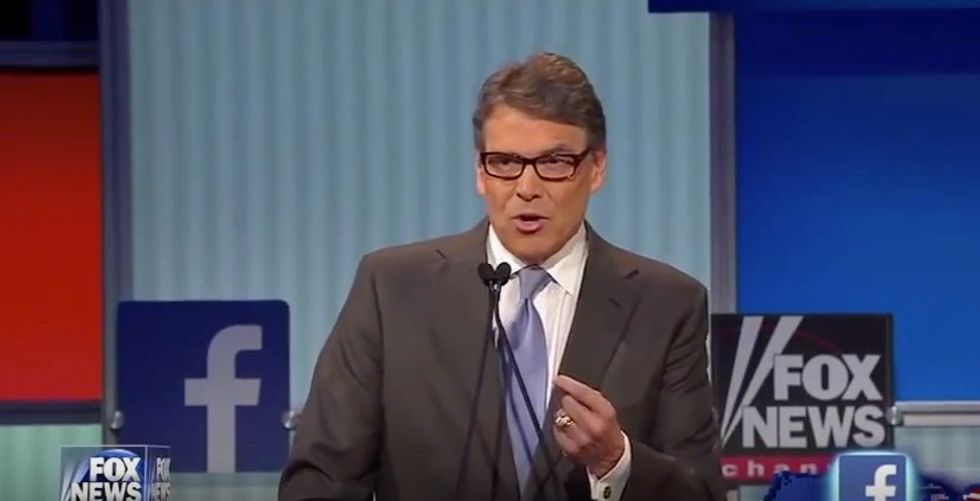 Rick Perry Takes On Trump at GOP Debate By Daring Him to Answer One Question: 'And I Ask That With All Due Respect