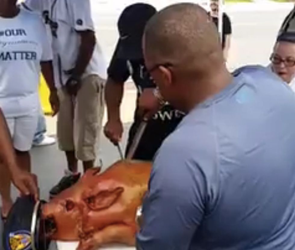 There Was a Roasted Pig Feast in Ferguson This Weekend. Guess Who the Animal Was Named After.