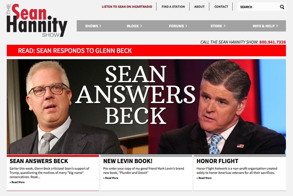 Hannity Responds to Beck’s Question on Donald Trump: ‘I Will Attempt to Answer It in This Post’
