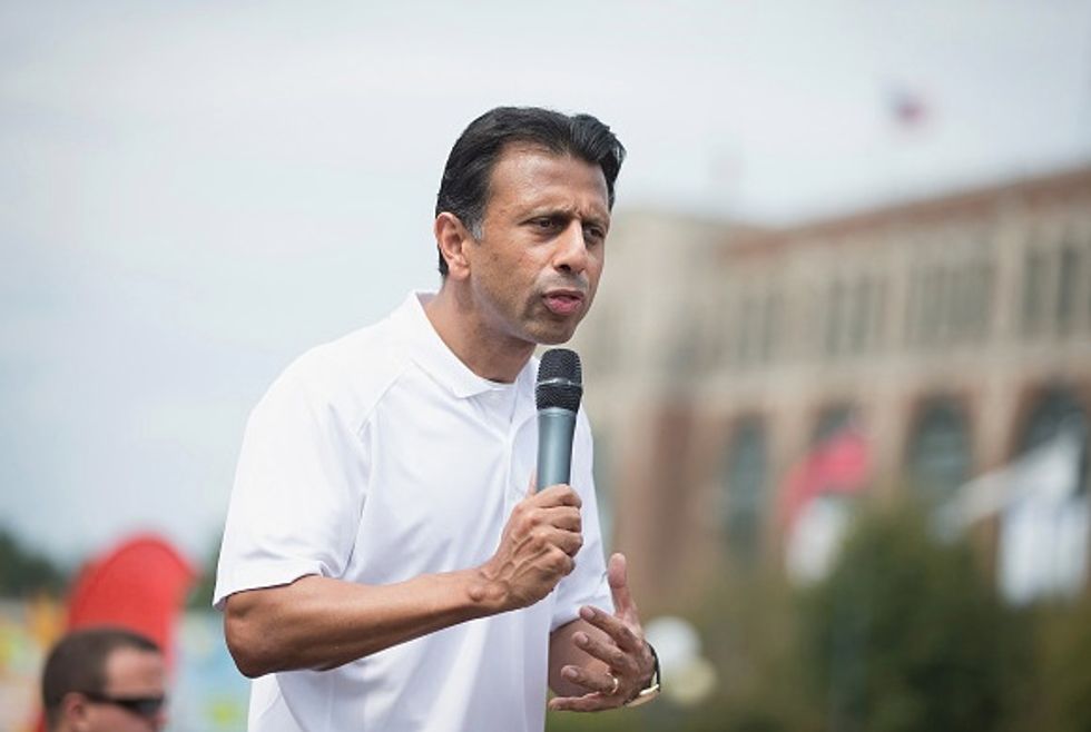 It's Time to Stand up to This Nonsense': Watch How Bobby Jindal Deals With Immigration Protesters During His Iowa Soapbox Speech