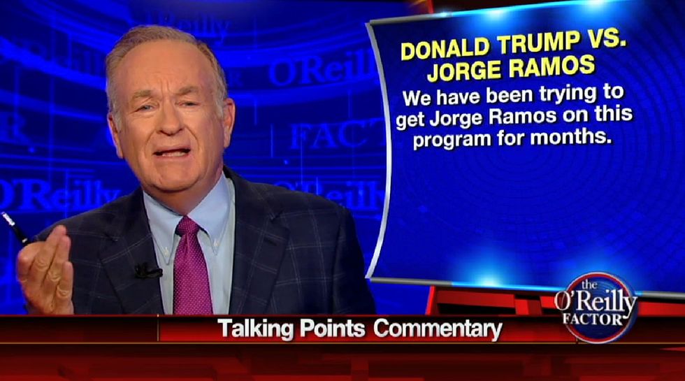 Bill O'Reilly Has a 'Very Simple Question' for Jorge Ramos: 'You Can Email Me the Answer