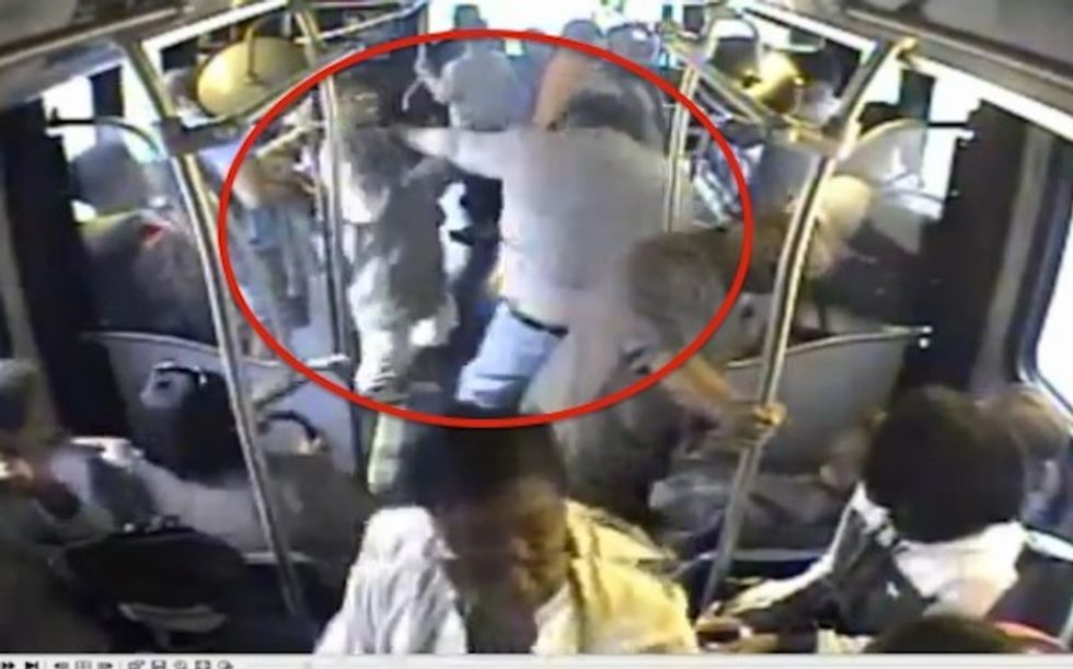 He Touched Her Ears, She Called Him a Demon and a Fight Caught on Camera Broke Out on a City Bus