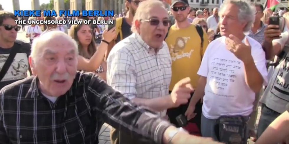 Video: American Tourist, Holocaust Survivor Father Called 'Fascists' and 'Killers' After Confronting Pro-Palestinian Group