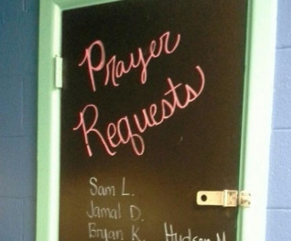 Teacher's 'Prayer Request' Board Angers Atheists — and Gets 'Painted Over\