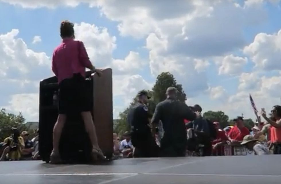 Whoa, Whoa, Whoa!': Video Shows Man Rushing the Stage During Sarah Palin Speech