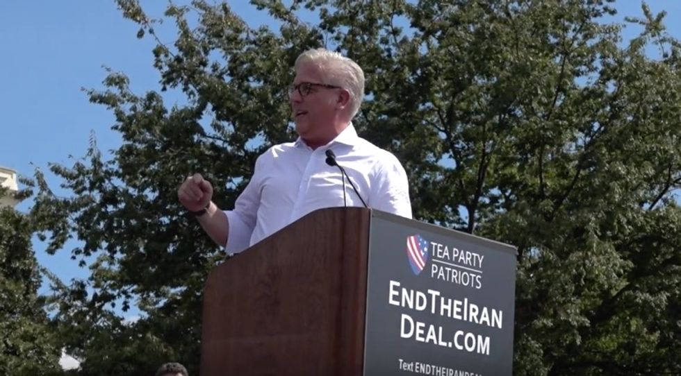 Watch How Glenn Beck Responds When Organizers for 'Stop Iran Rally' Turn Up Music During His Speech