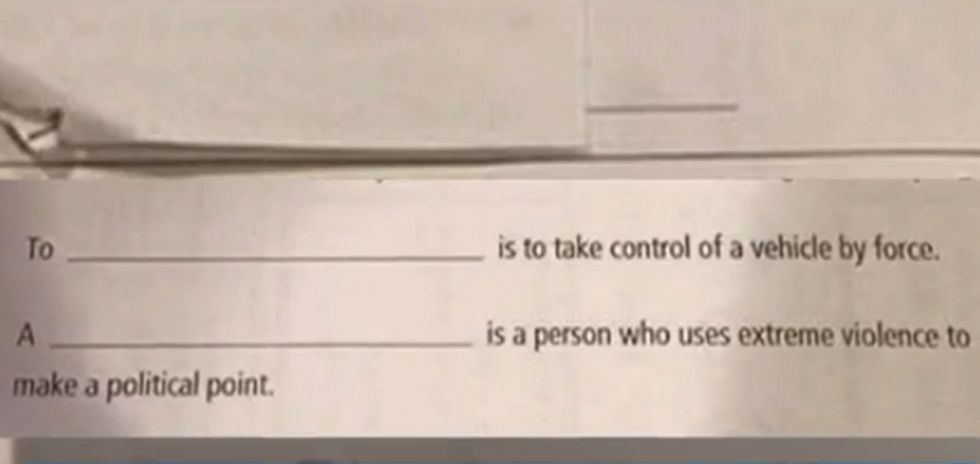Third-Grade Terrorism Homework Sheet Featuring Words Like 'Islam' and 'Hijack' Has Some Parents on Edge