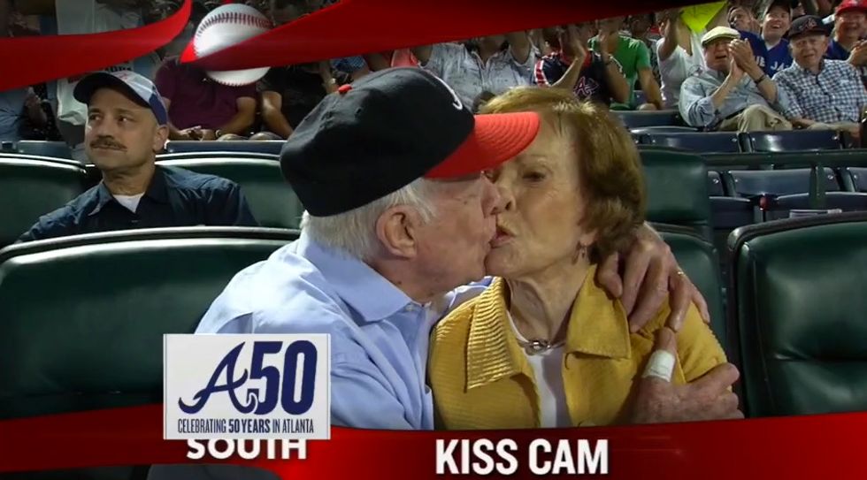 Jimmy Carter, Wife Get Thrown on Kiss Cam at Atlanta Braves Game