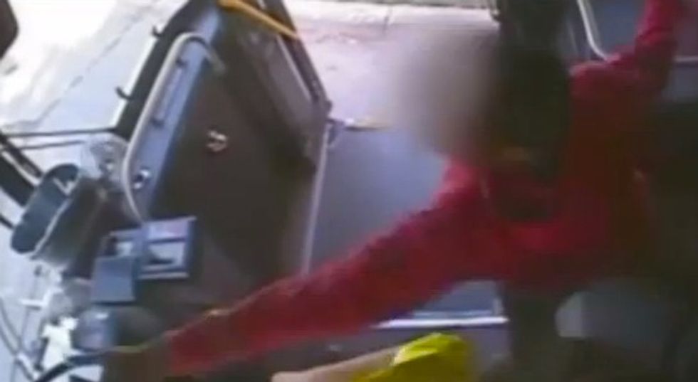 Surveillance Video Captures the Moment a Bus Driver Is Punched by a