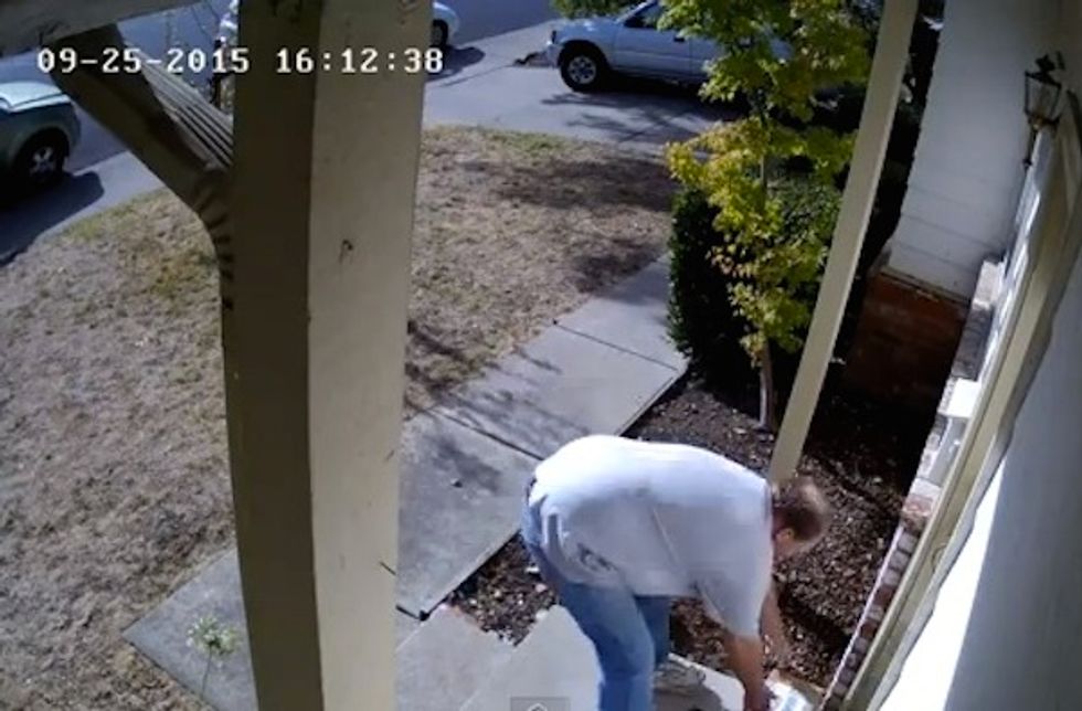 Series of Four Videos Shows Front Porch Package Theft and the Homeowner's Revenge That Followed