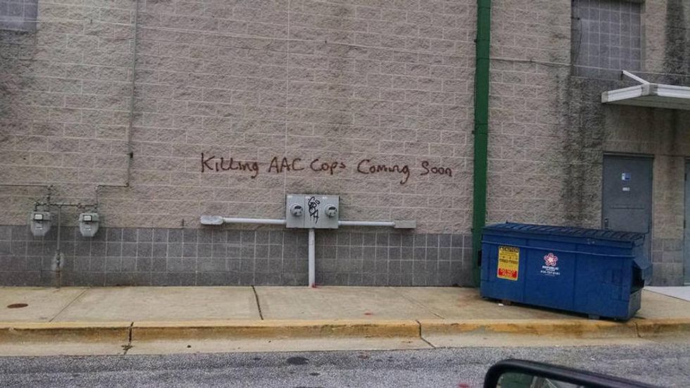 Coming Soon': Officers Discover Chilling Graffiti Messages in Streets of Maryland
