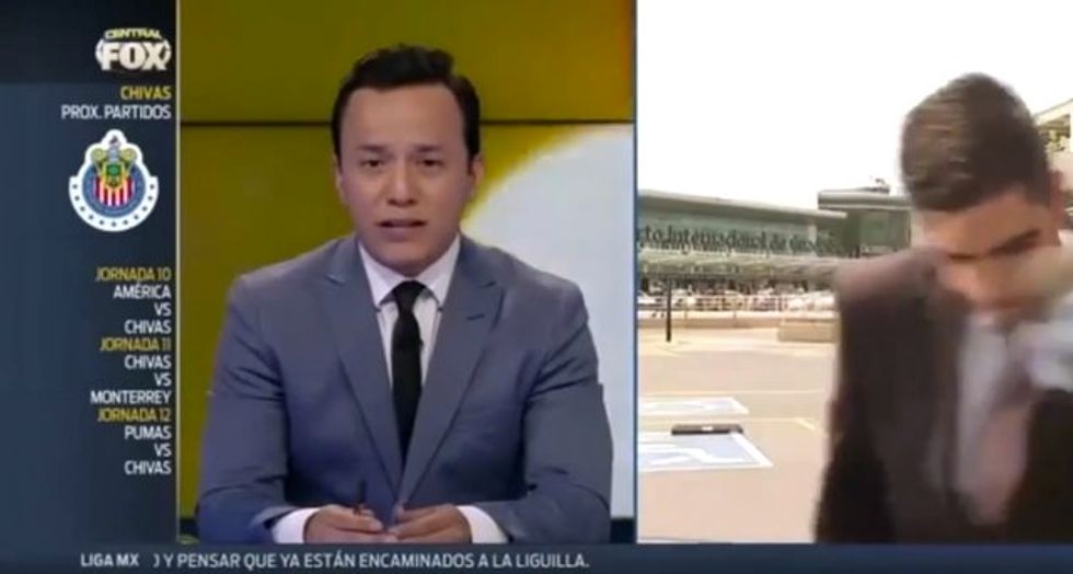 The Jaw-Dropping Moment a Car Backed Into a Fox Sports Reporter on Live TV