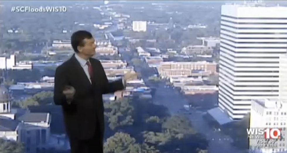 South Carolina Weatherman Chokes Up Live On-Air at the Sight of Sunshine Following Deadly Rains