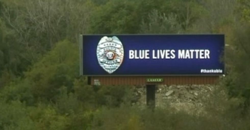 Billboards Touting ‘Blue Lives Matter’ Pop Up in New Campaign and Black Lives Matter Activists Think It's 'Shameful\