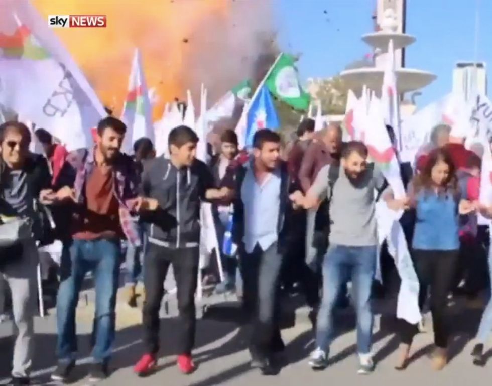 Video Shows Explosions That Killed Nearly 100 During Peace Rally in Turkey