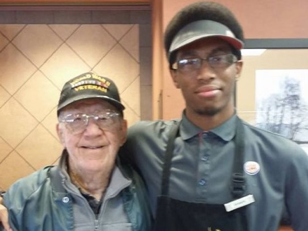 A Teenager's Words to a 94-Year-Old World War II Vet in a Burger King Nearly Moved One Customer to Tears