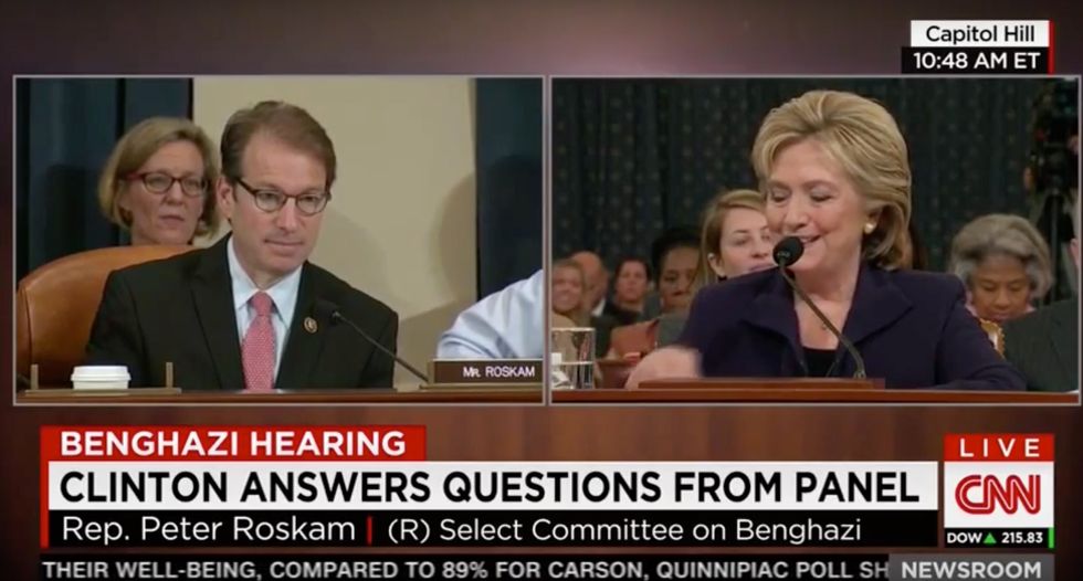 GOP Rep. Gets Into Awkward Exchange With Hillary Clinton When Something Is Delivered to Her During His Libya Questioning