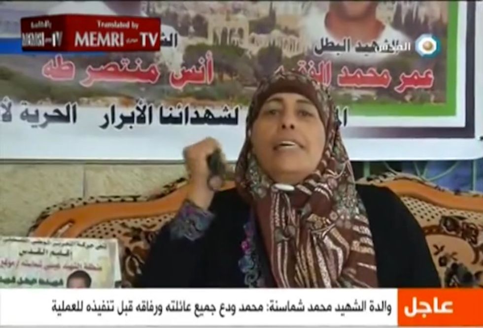 Mother of Palestinian Assailant Waves a Knife on TV Wishing All Her Children Will Become ‘Martyrs’