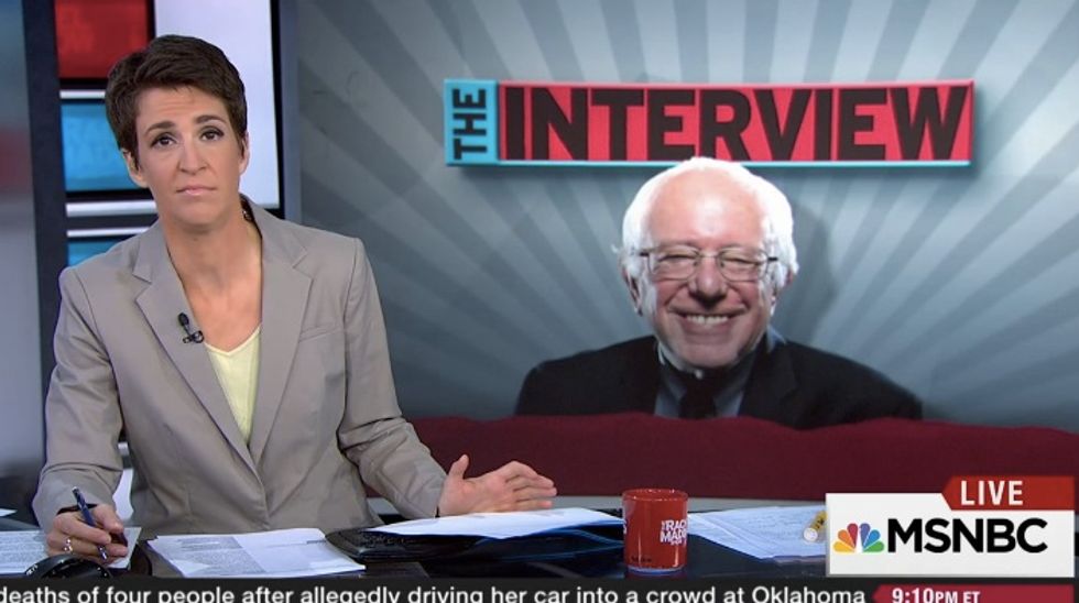 Bernie Sanders' Explanation After MSNBC Host Rachel Maddow Confronts Him Over Past Gay Marriage Stance